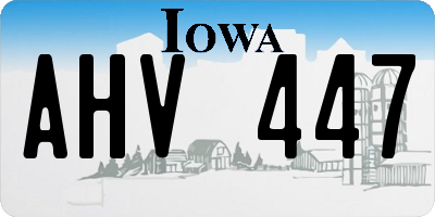 IA license plate AHV447