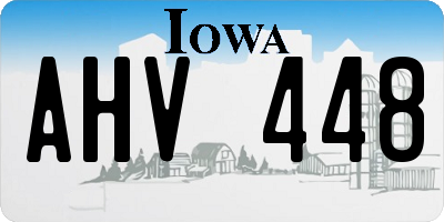 IA license plate AHV448