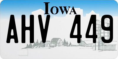 IA license plate AHV449