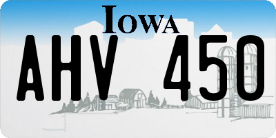 IA license plate AHV450