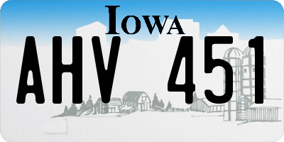 IA license plate AHV451