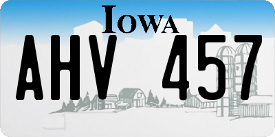 IA license plate AHV457