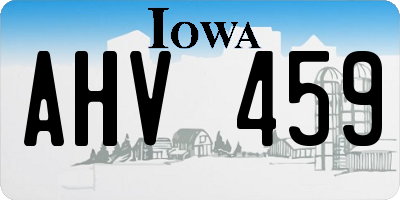 IA license plate AHV459