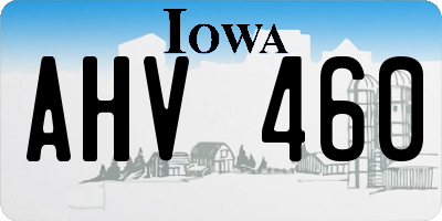 IA license plate AHV460