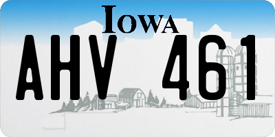 IA license plate AHV461