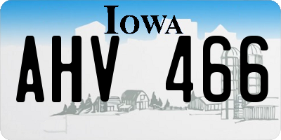 IA license plate AHV466