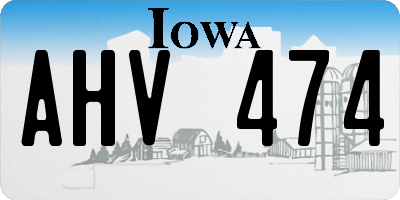 IA license plate AHV474