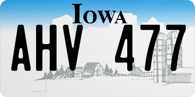 IA license plate AHV477