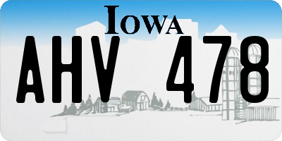 IA license plate AHV478