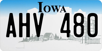 IA license plate AHV480
