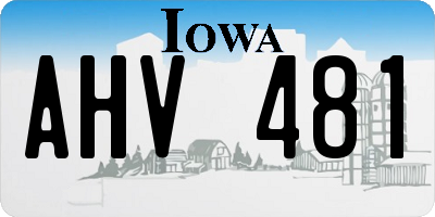 IA license plate AHV481