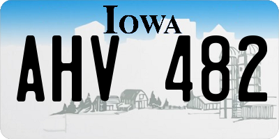 IA license plate AHV482