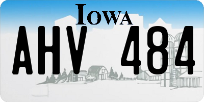 IA license plate AHV484