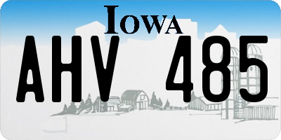 IA license plate AHV485