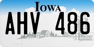 IA license plate AHV486