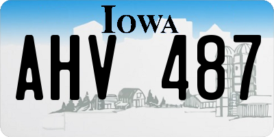 IA license plate AHV487