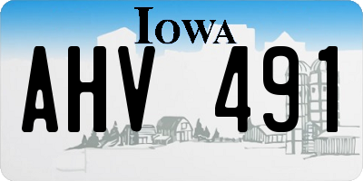 IA license plate AHV491
