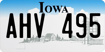 IA license plate AHV495