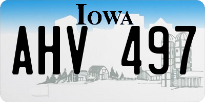 IA license plate AHV497