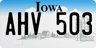 IA license plate AHV503