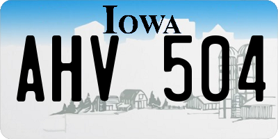 IA license plate AHV504