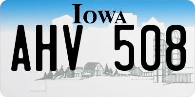 IA license plate AHV508