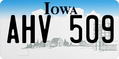 IA license plate AHV509
