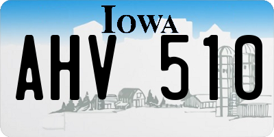 IA license plate AHV510
