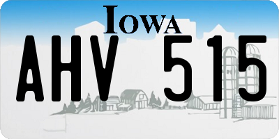 IA license plate AHV515