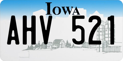 IA license plate AHV521