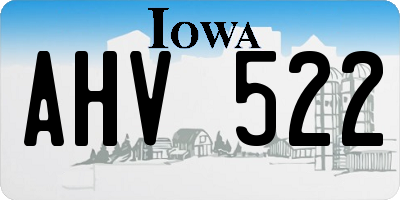 IA license plate AHV522
