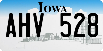 IA license plate AHV528