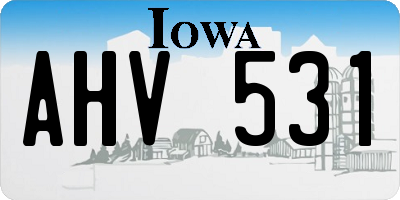 IA license plate AHV531
