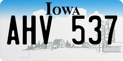 IA license plate AHV537