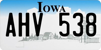 IA license plate AHV538
