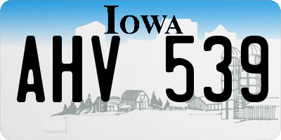 IA license plate AHV539