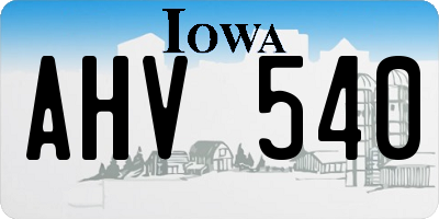 IA license plate AHV540