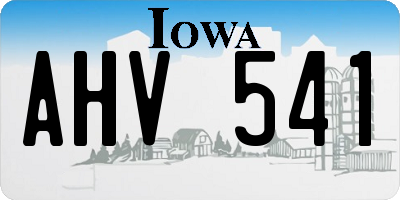 IA license plate AHV541
