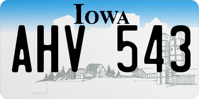 IA license plate AHV543