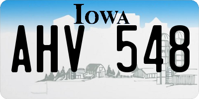 IA license plate AHV548