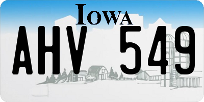 IA license plate AHV549