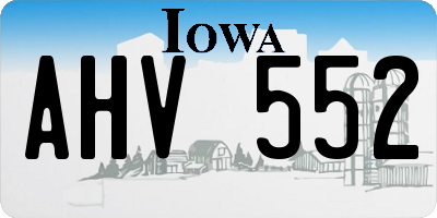 IA license plate AHV552