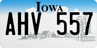 IA license plate AHV557