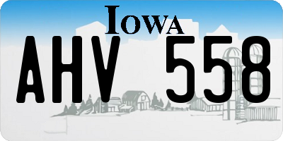 IA license plate AHV558