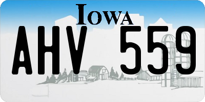 IA license plate AHV559