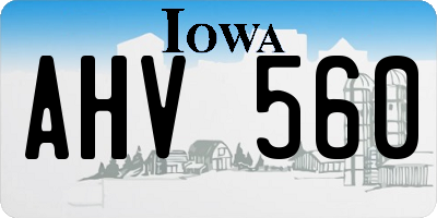 IA license plate AHV560