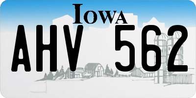 IA license plate AHV562