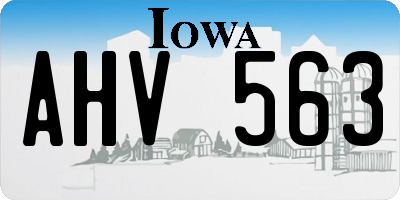IA license plate AHV563
