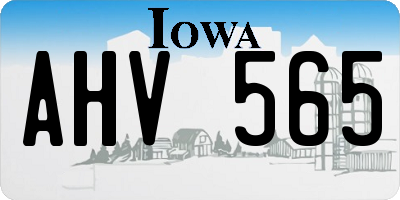 IA license plate AHV565