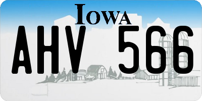 IA license plate AHV566